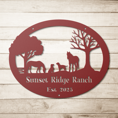 Farm_Sign_with_Horses_and_Dogs_Red_Simple_Wood_BKGD_Mockup.png