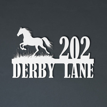 Personalized Galloping Horse Address Sign – Outdoor Metal Decor