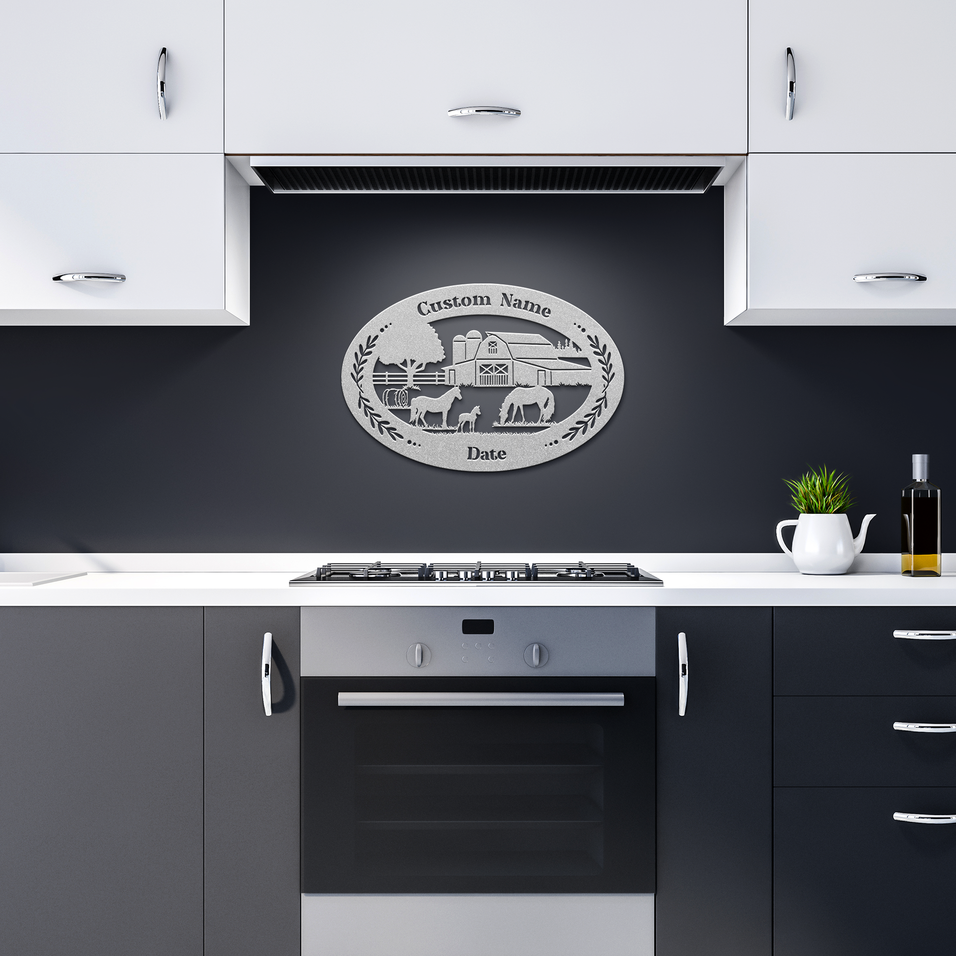 Horse_Farm_Custom_Name_Silver_Dark_Kitchen_Mockup.png