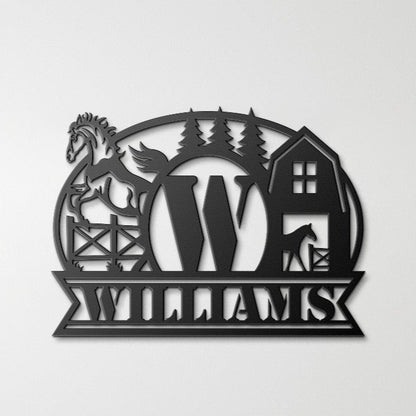 Personalized Horse Farm Metal Sign