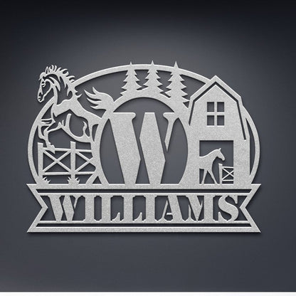 Personalized Horse Farm Metal Sign