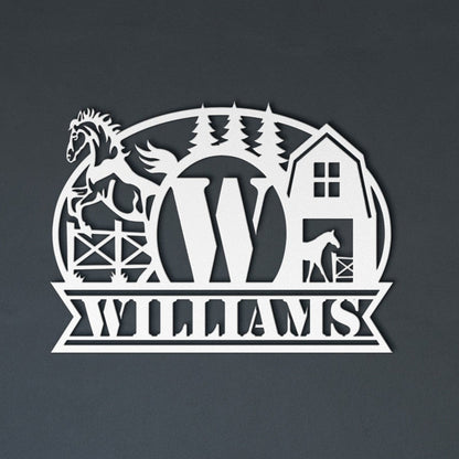 Personalized Horse Farm Metal Sign