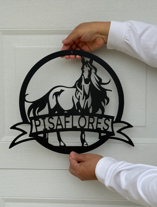 Majestic Horse Personalized Metal Name Sign