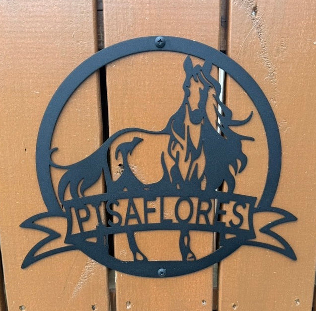 Paso Fino Personalized Metal Name Sign