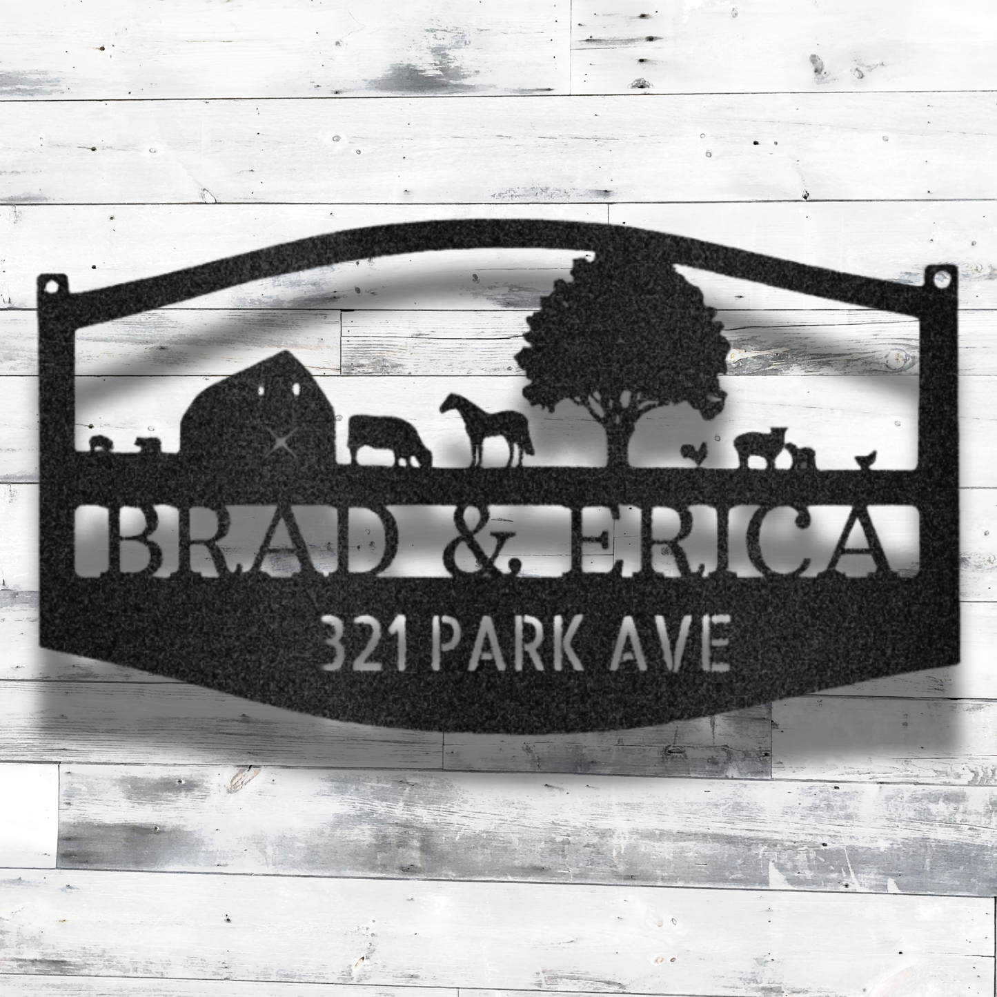 Farm Scene Monogram - Steel Sign