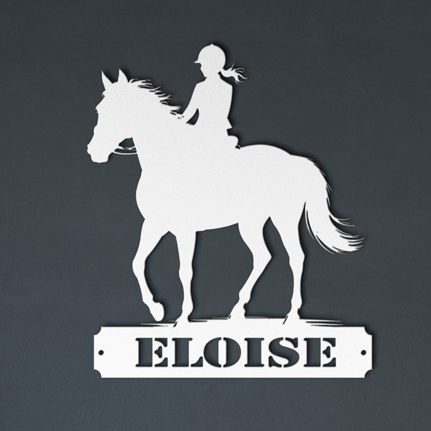 Ride on - personalized dressage metal sign