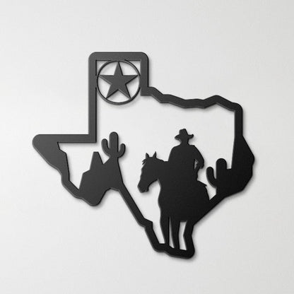 Texas Map Cowboy