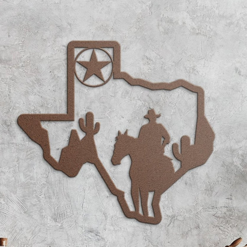 Texas Map Cowboy