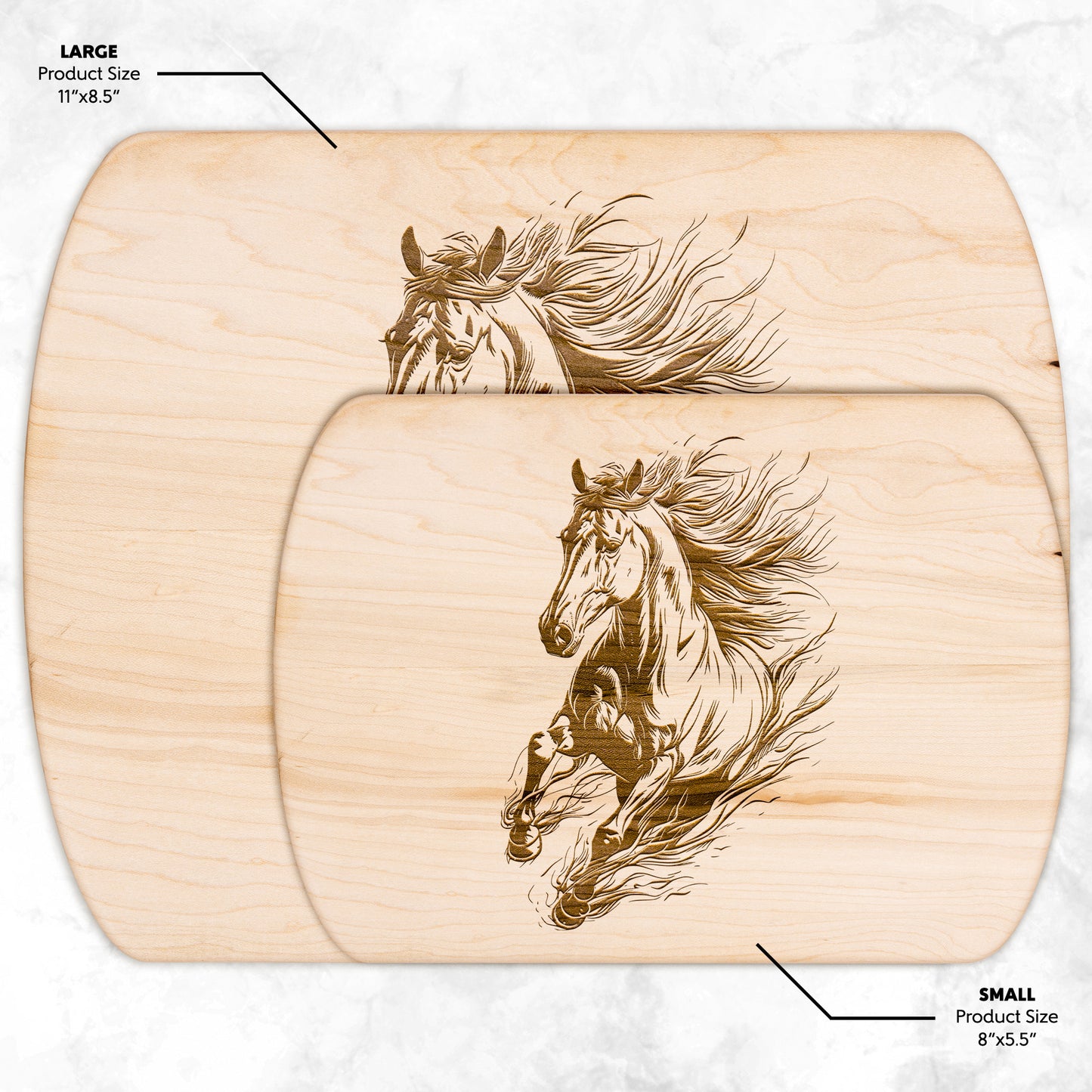 Horse inspired Oval Hardwood Cutting Boards
