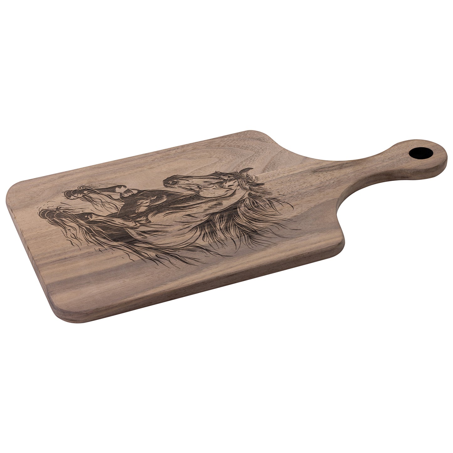 Horse-Themed Paddle Hardwood Cutting Boards