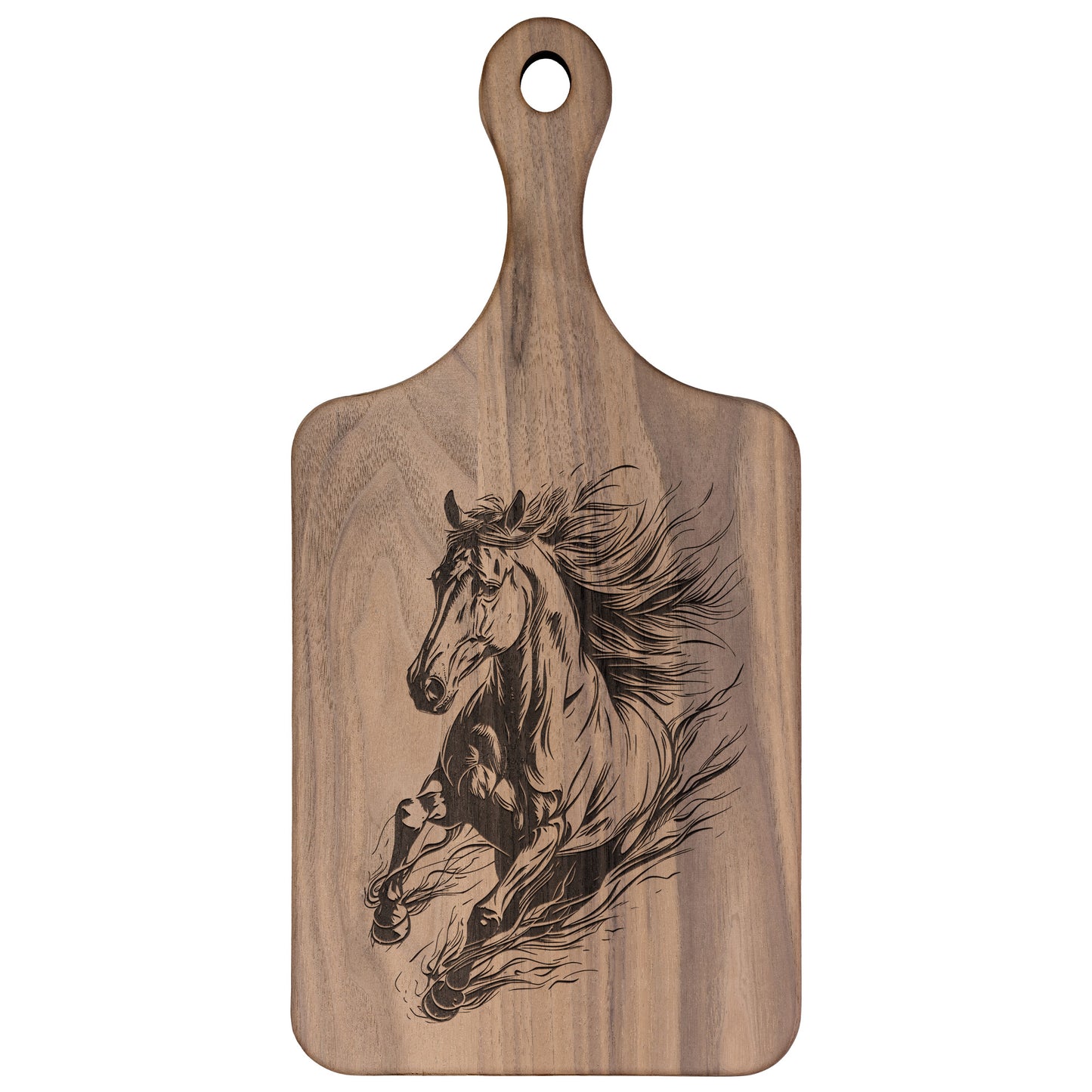 Horse-Themed Paddle Hardwood Cutting Boards
