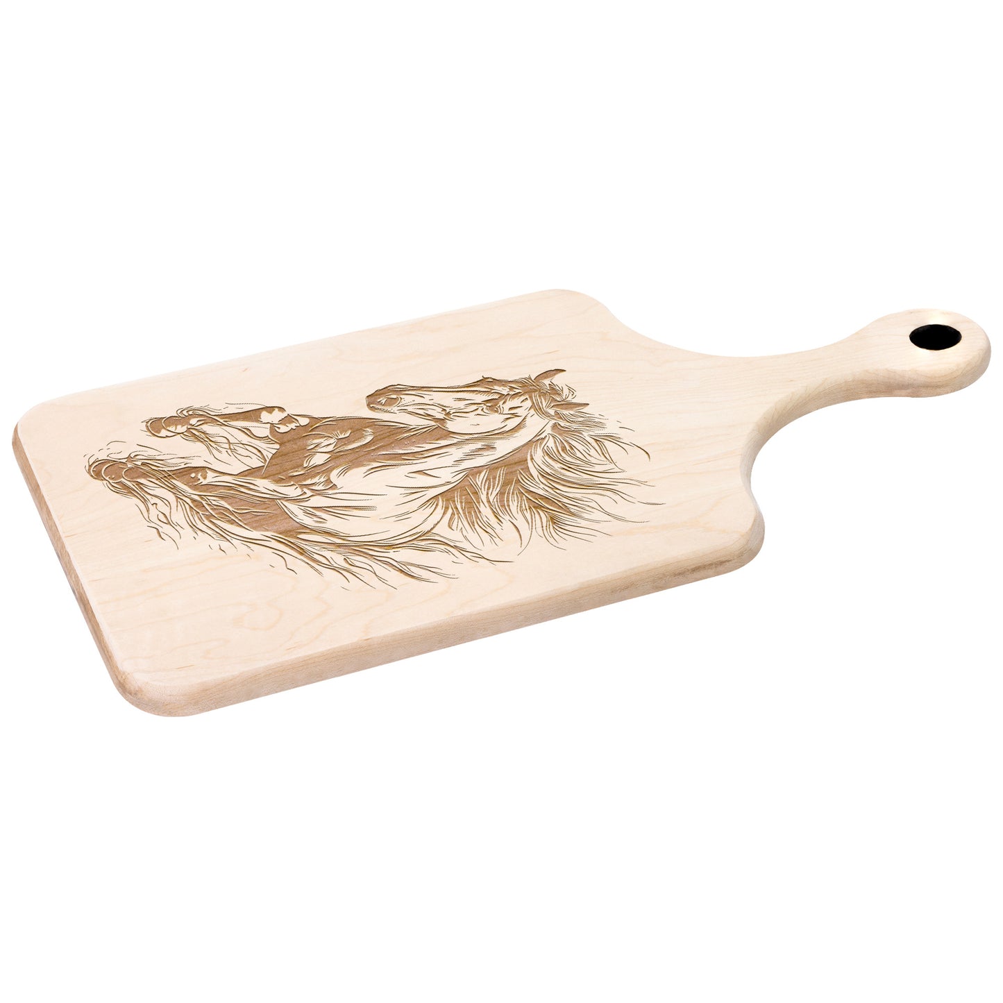 Horse-Themed Paddle Hardwood Cutting Boards