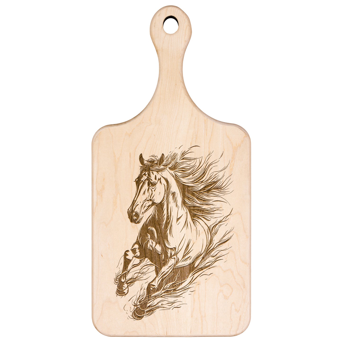 Horse-Themed Paddle Hardwood Cutting Boards