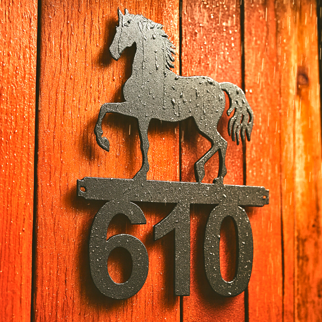 Custom Horse House Number Sign