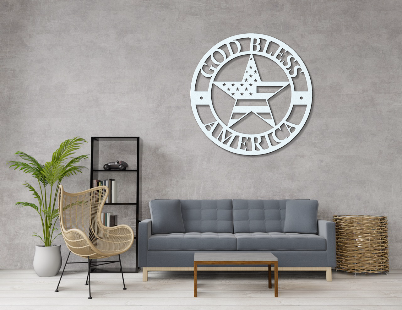 God Bless America Metal Sign – Patriotic Wall Art