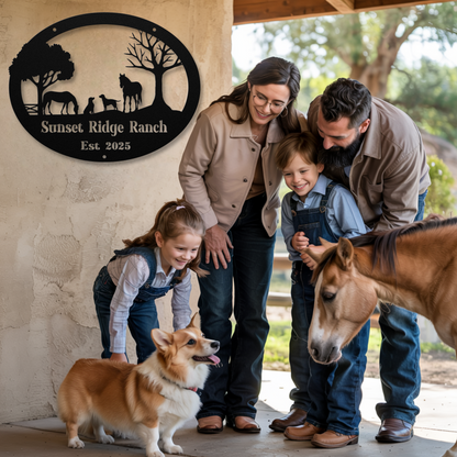 Horses and Dogs Farm Sign