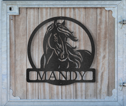 New Horse Monogram - Steel Sign