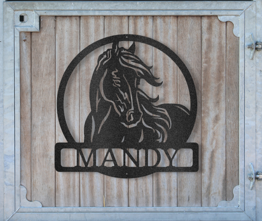 New Horse Monogram - Steel Sign