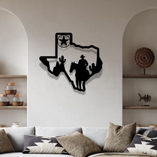 Texas Map Cowboy