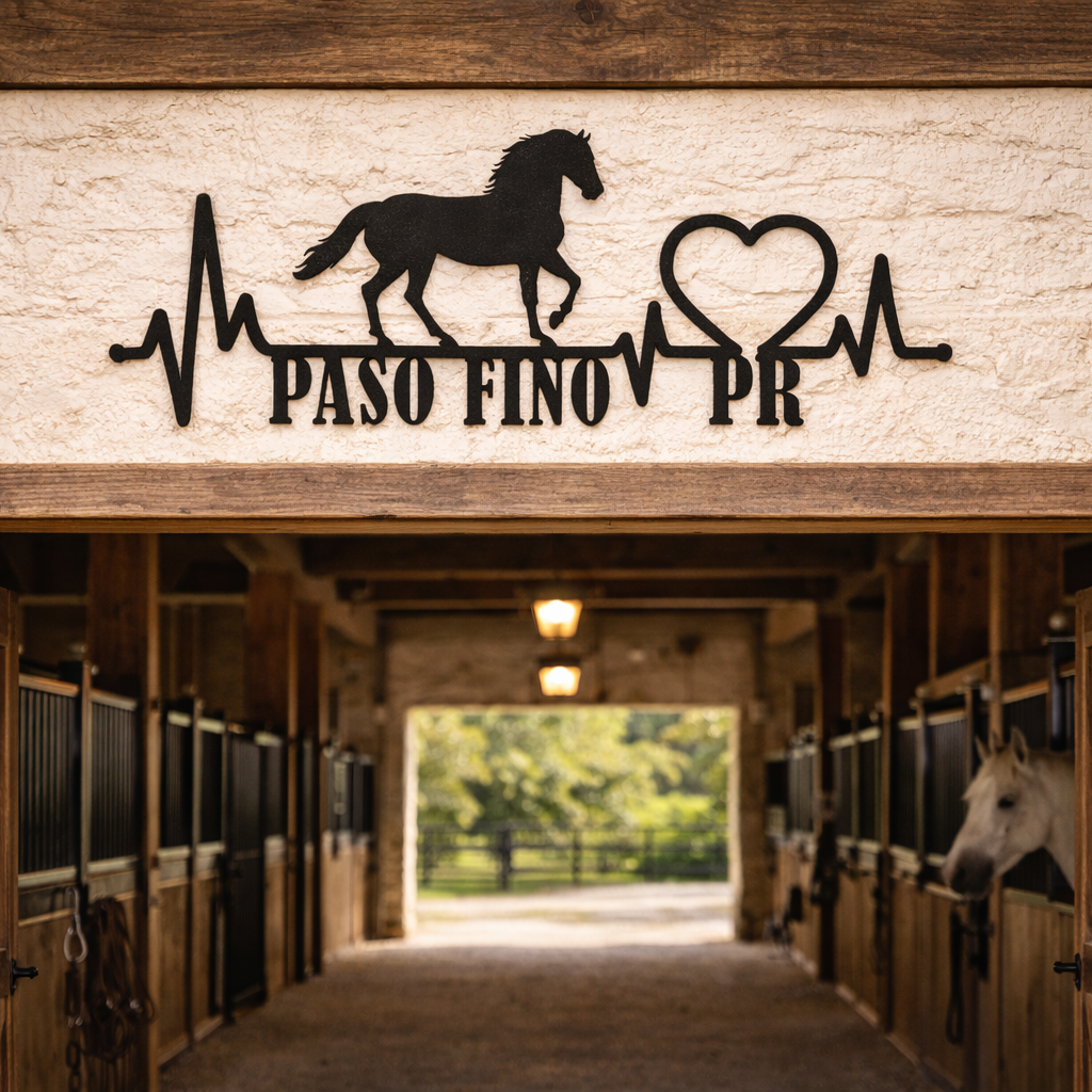 Heartbeat of Puerto Rican Paso Fino – Custom Metal Wall Sign