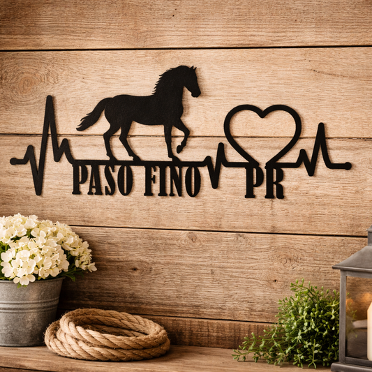 Heartbeat of Puerto Rican Paso Fino – Custom Metal Wall Sign