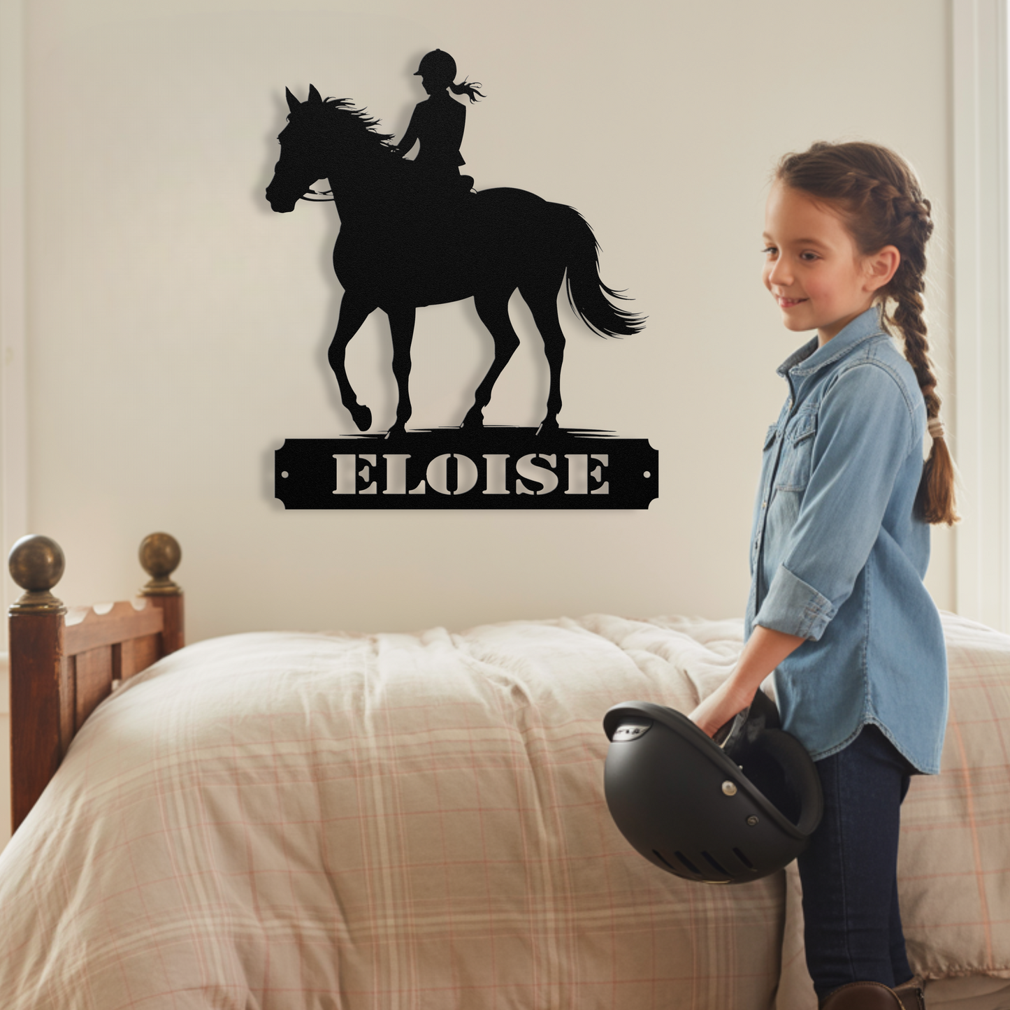 Ride on - personalized dressage metal sign