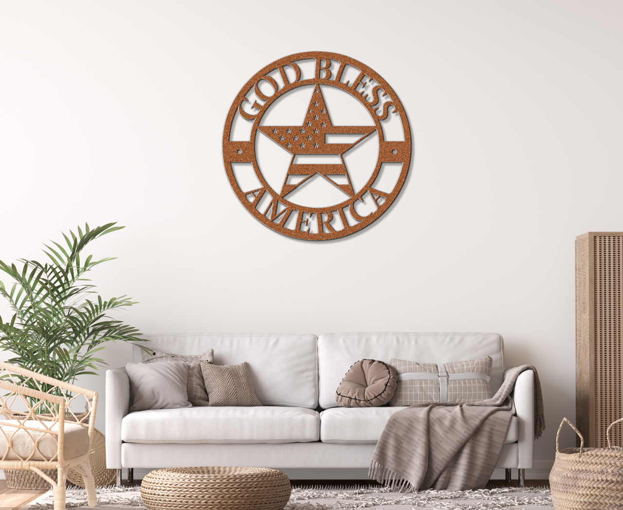 God Bless America Metal Sign – Patriotic Wall Art