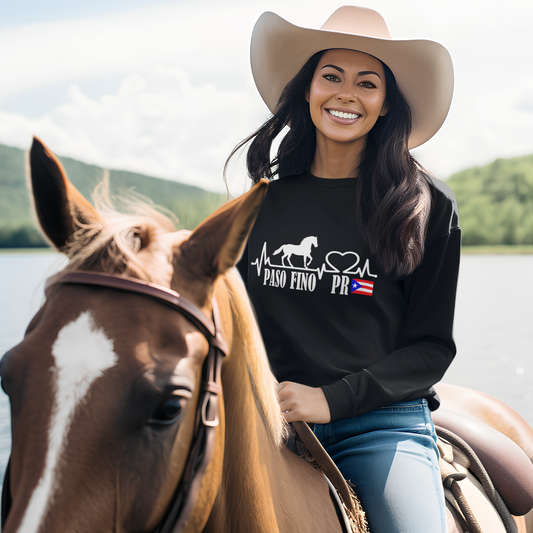 Paso Fino PR Sweatshirt — Puerto Rico Horse Lover Crewneck