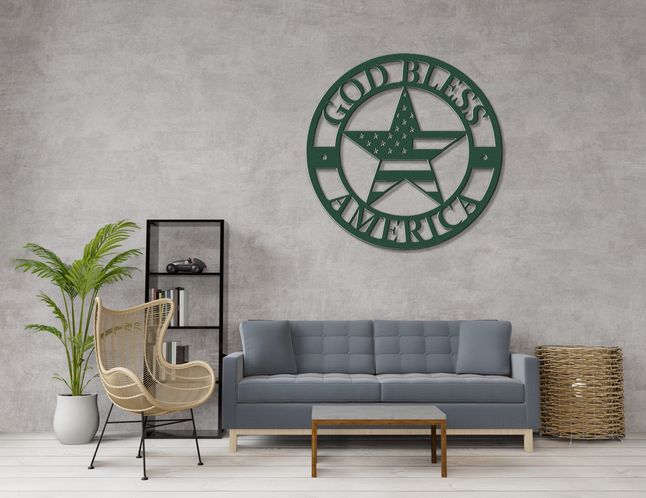 God Bless America Metal Sign – Patriotic Wall Art
